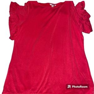EUC Large 12/14 Ruffle Sleeve Top